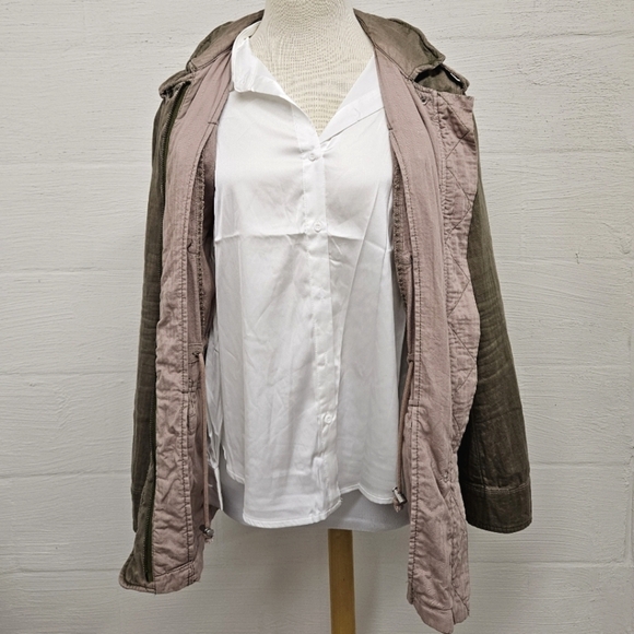 Free People Not Your Brother's Military Surplus Jacket in Olive and Pink Size M - Picture 11 of 15
